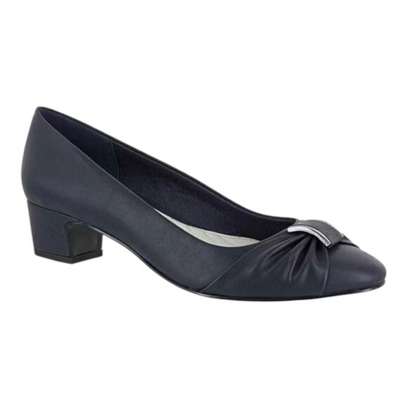 Easy Street Women's Eloise Ruched Pumps Navy Size 7 1/2 M - Picture 1 of 4